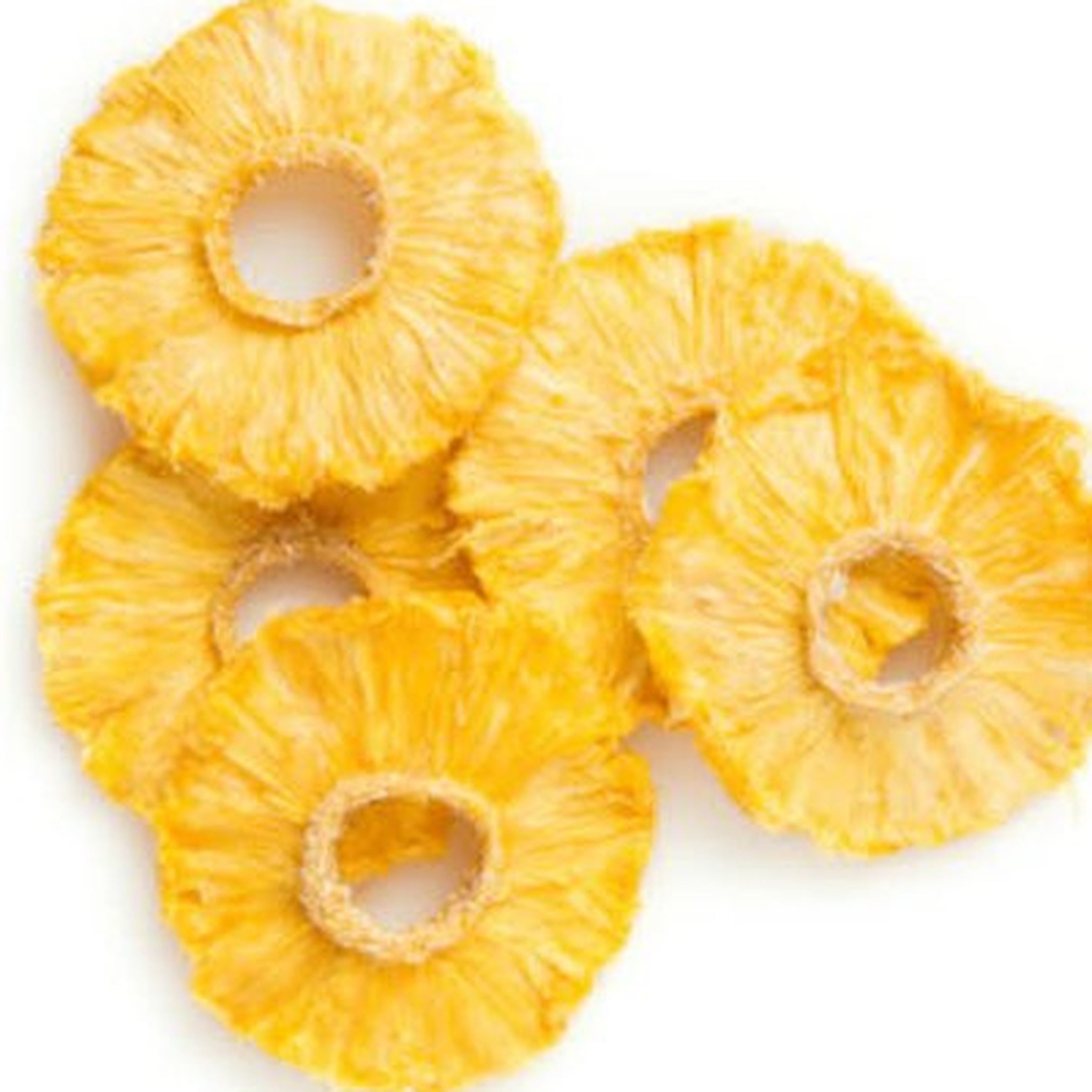 Dried pineapple slices close-up