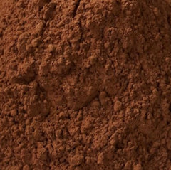 Close-up of cocoa powder with a rich brown color.