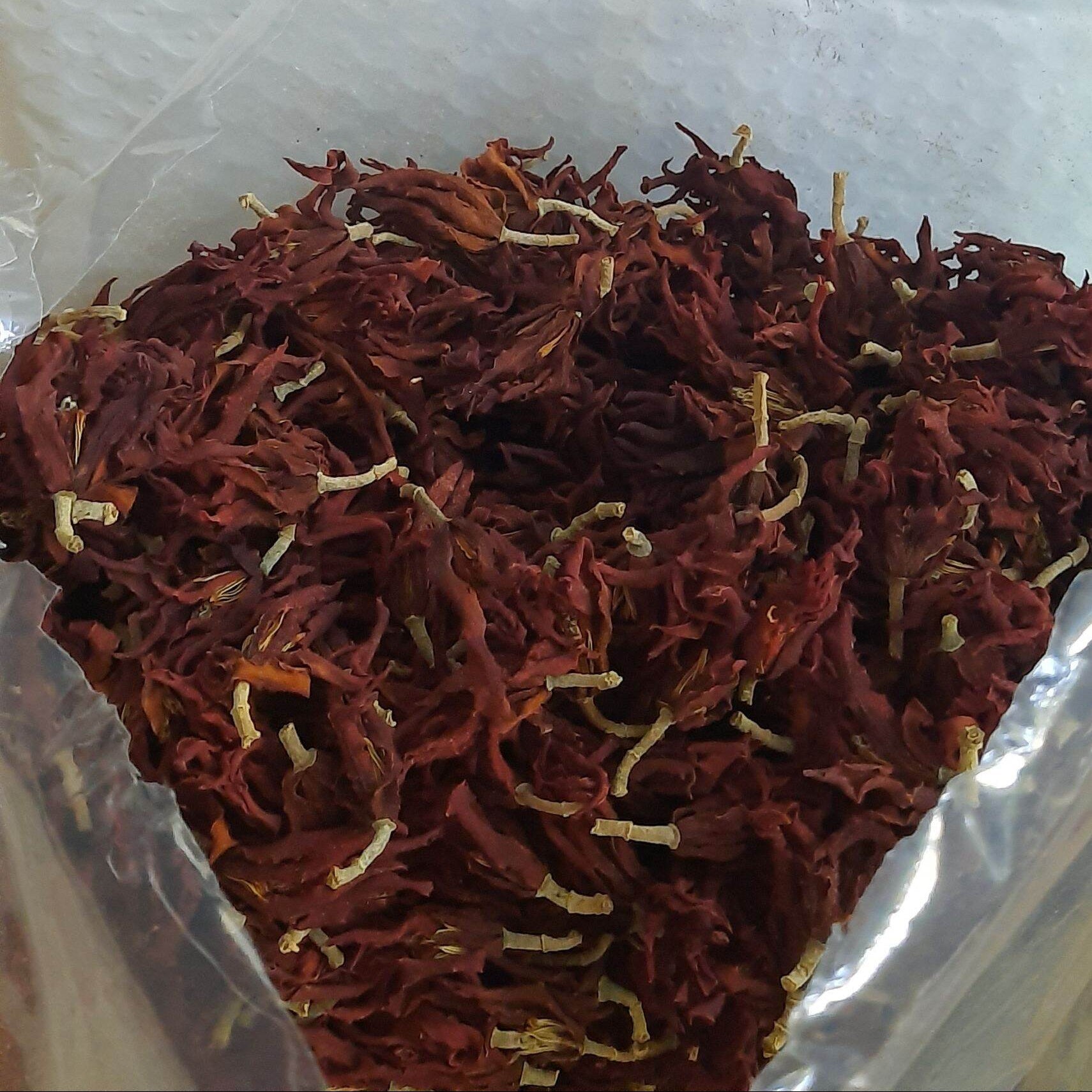 Dried red chili peppers on a white background