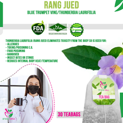 Rang Jued Blue Trumpet Vine Thunbergia laurifolia Tea 30 Teabags