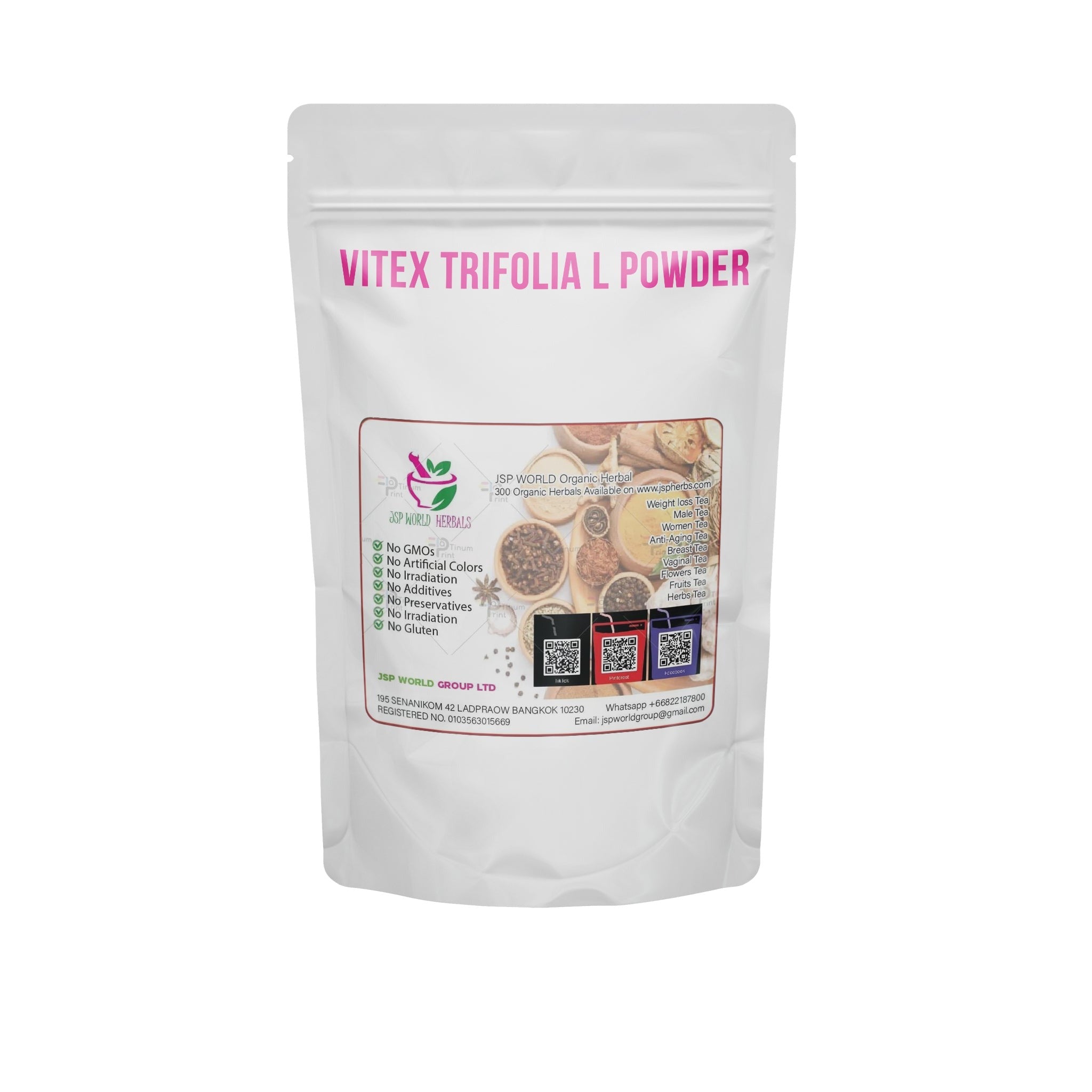 Vitex trifolia L Powder 100g. packaging