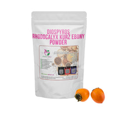 Diospyros rhodocalyx Kurz Ebony Powder 100g. Tako-na or Ebony packaging