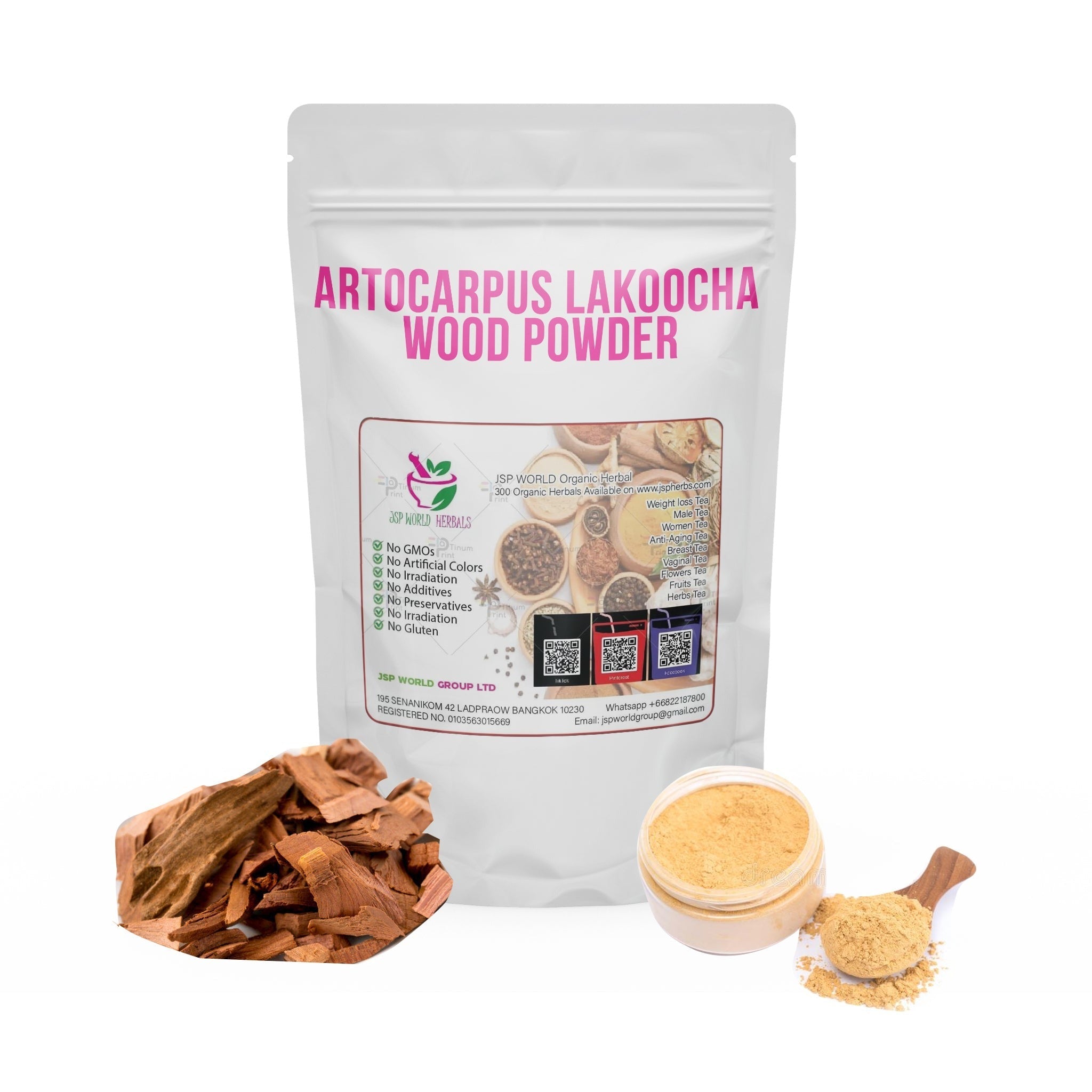 Artocarpus Lakoocha Wood Powder 100g. packaging