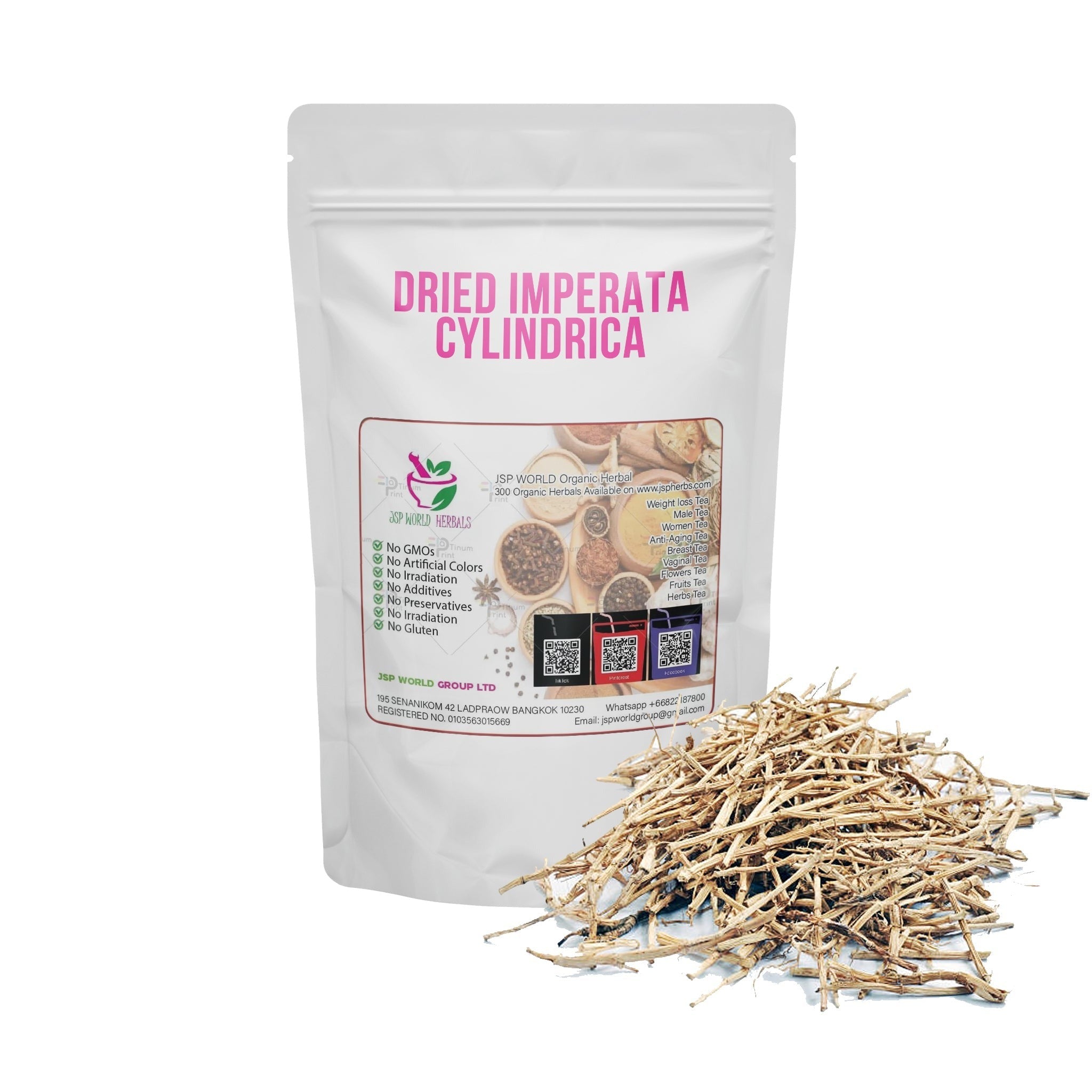 Dried Imperata Cylindrica 100g. packaging