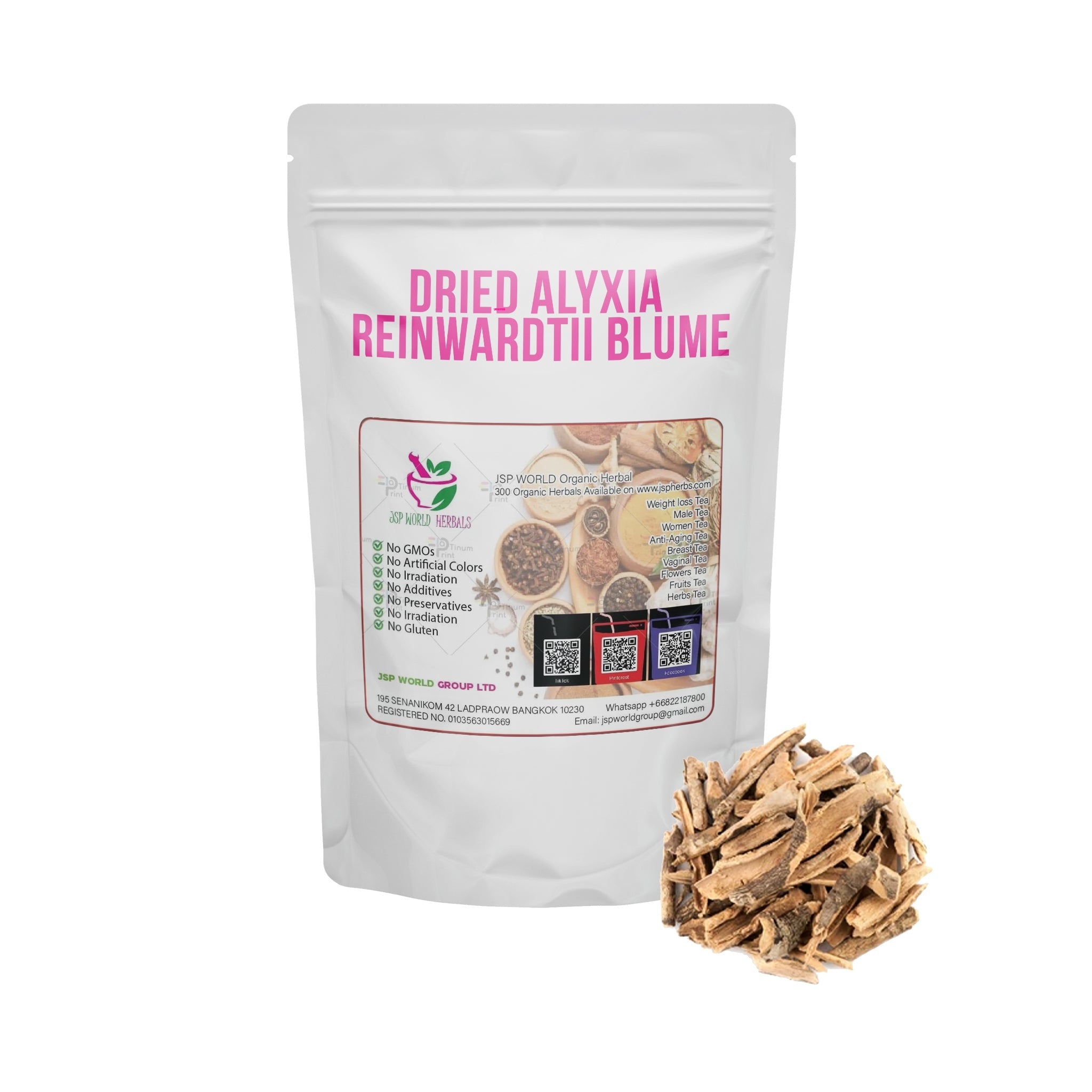 Dried Alyxia reinwardtii Blume Woody Vine 100g. packaging