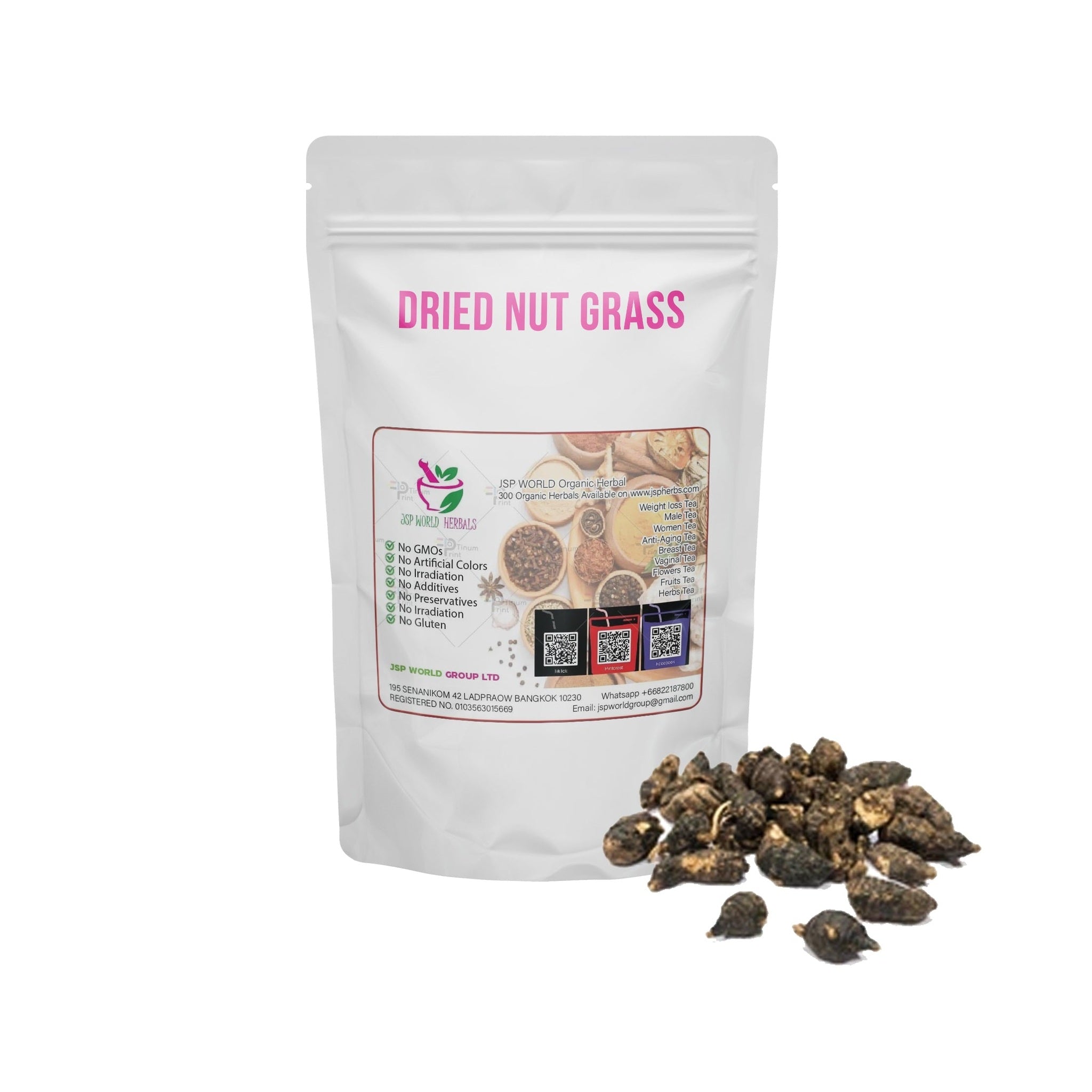Dried Nut Grass 100g. Purple Nut Sedge or Nagarmotha product packaging