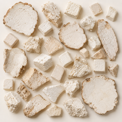 Dried Poria cocos Fuling fungal material, top view product image