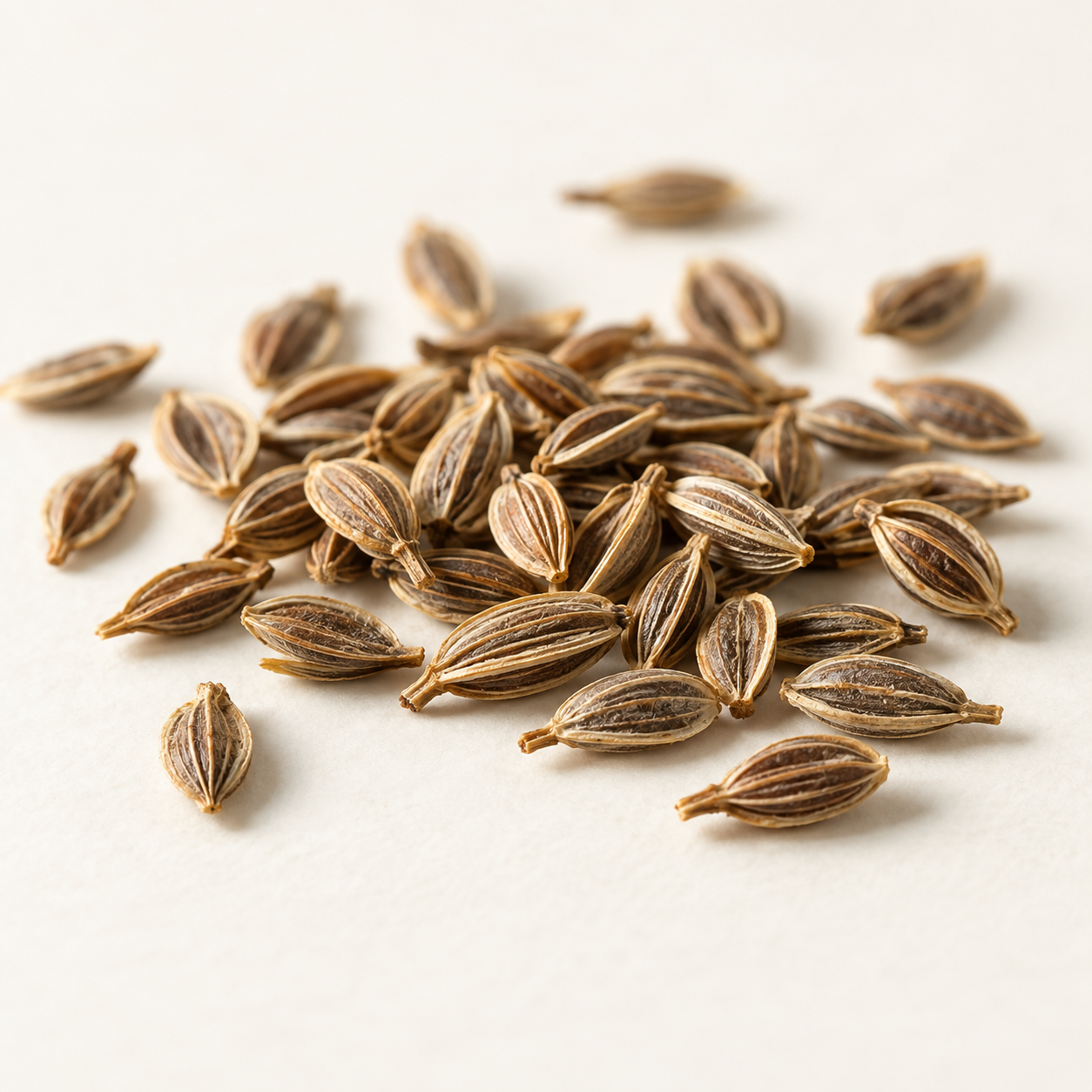 Whole dried dill seeds, side view product image