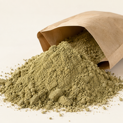 Abutilon hirtum botanical powder with plain kraft pouch, product image