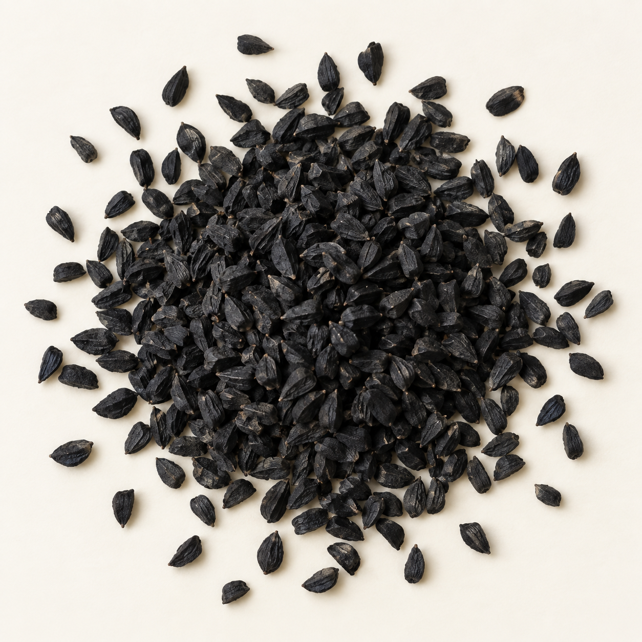 Black cumin seeds, top-down product image