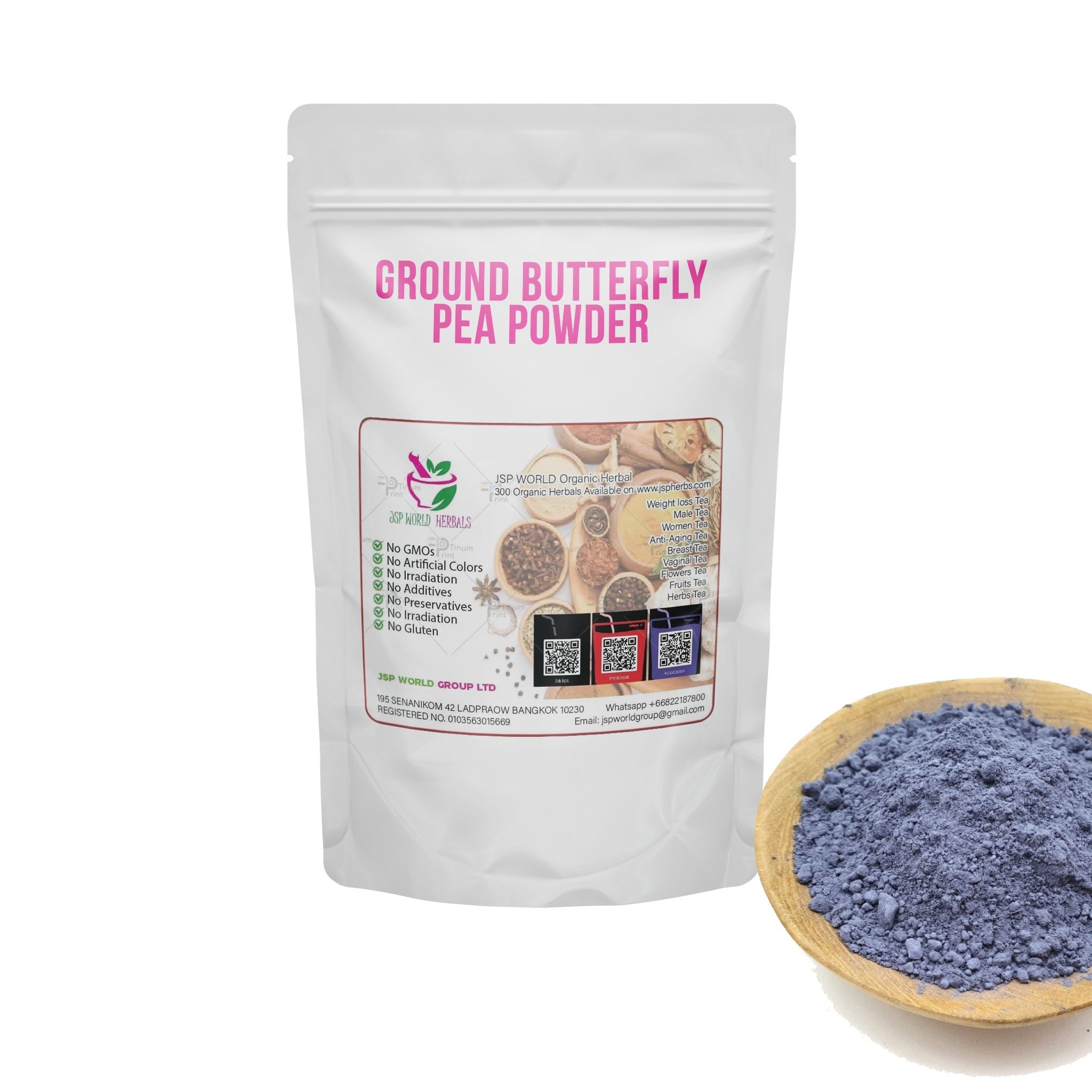 Butterfly Pea Powder 100g. Clitoria ternatea packaging
