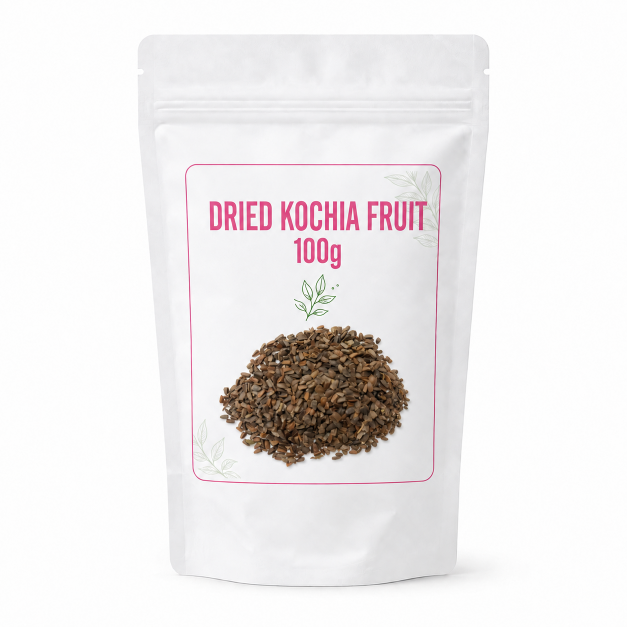 Dried Kochia Fruit 100g packaging with actual product image