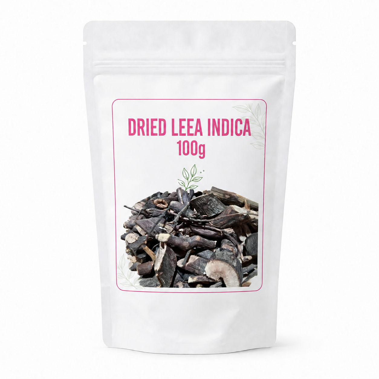 Dried Leea indica 100g packaging with actual product image