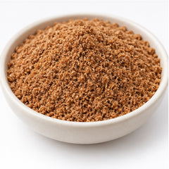 Close-up of ground nutmeg powder