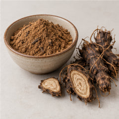 Molineria latifolia powder with botanical material