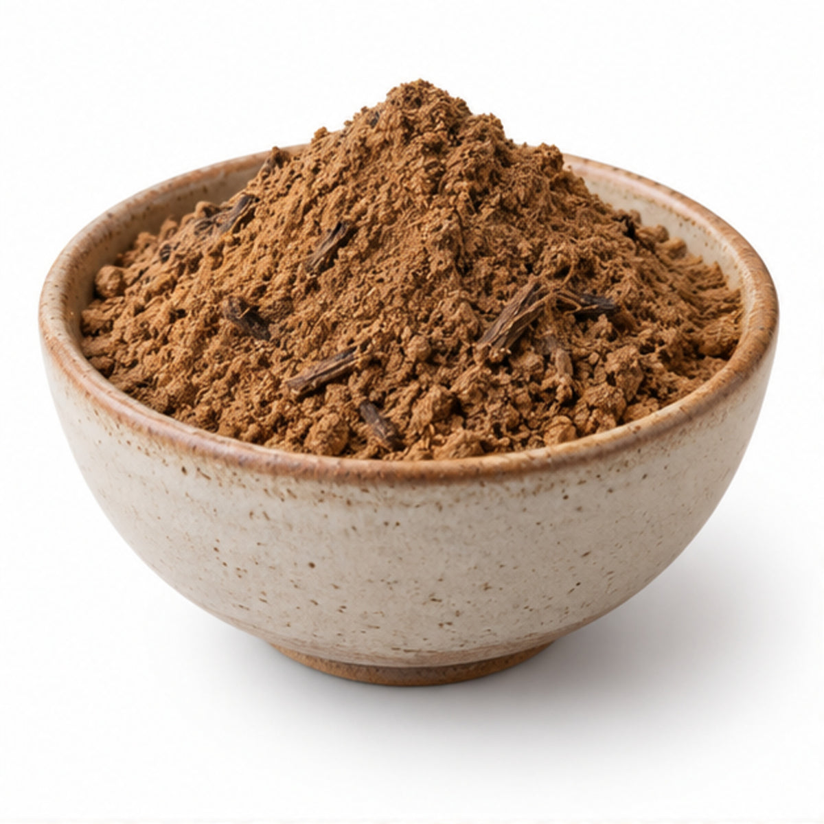 Molineria latifolia powder in a ceramic bowl