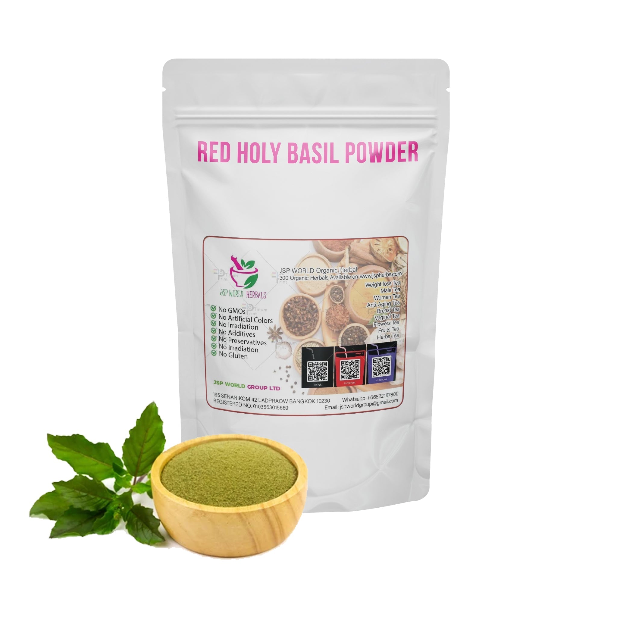 Red Holy Basil Powder 100g | Ocimum tenuiflorum packaging