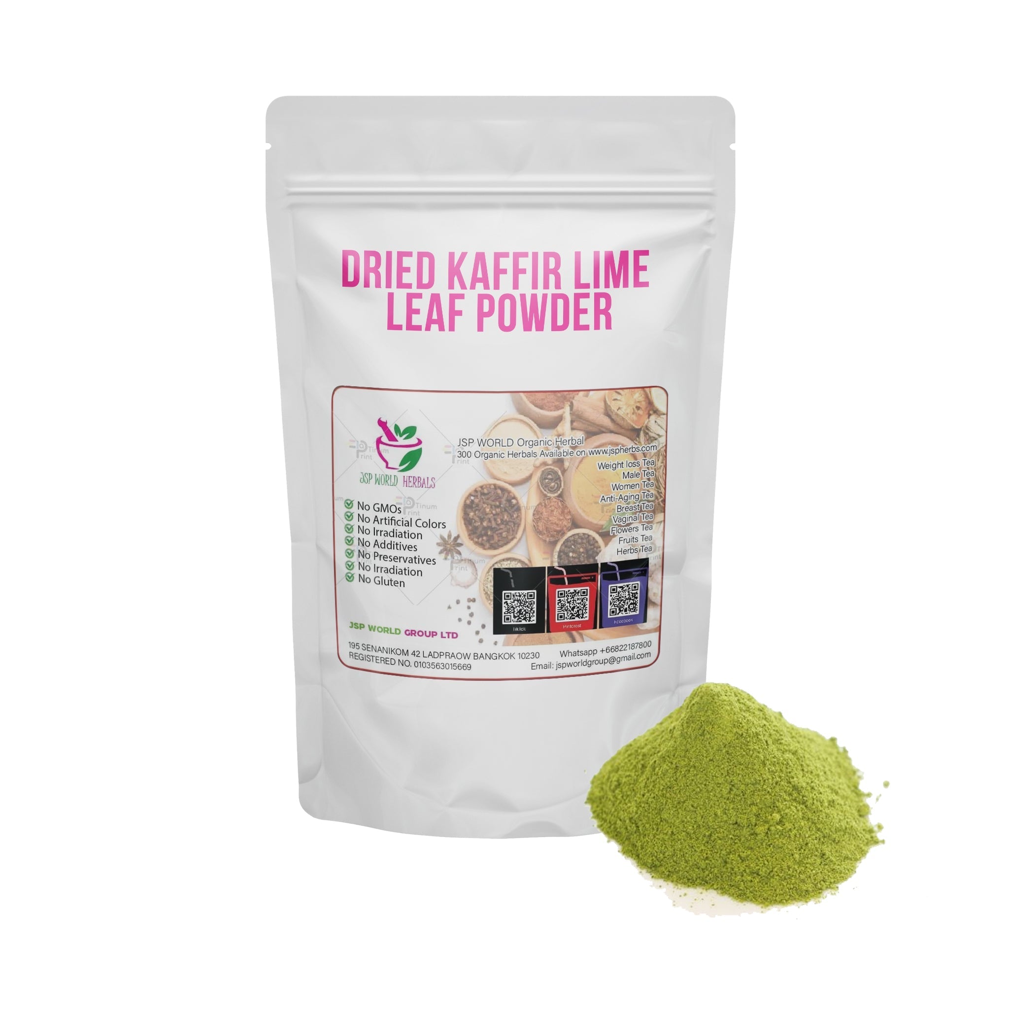 Dried Kaffir Lime Leaf Powder 100g packaging