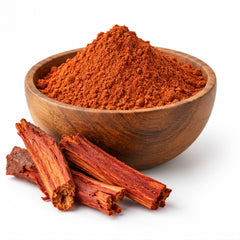 Sappan wood powder in a ceramic bowl