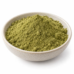 Close-up of Senna garrettiana leaf powder