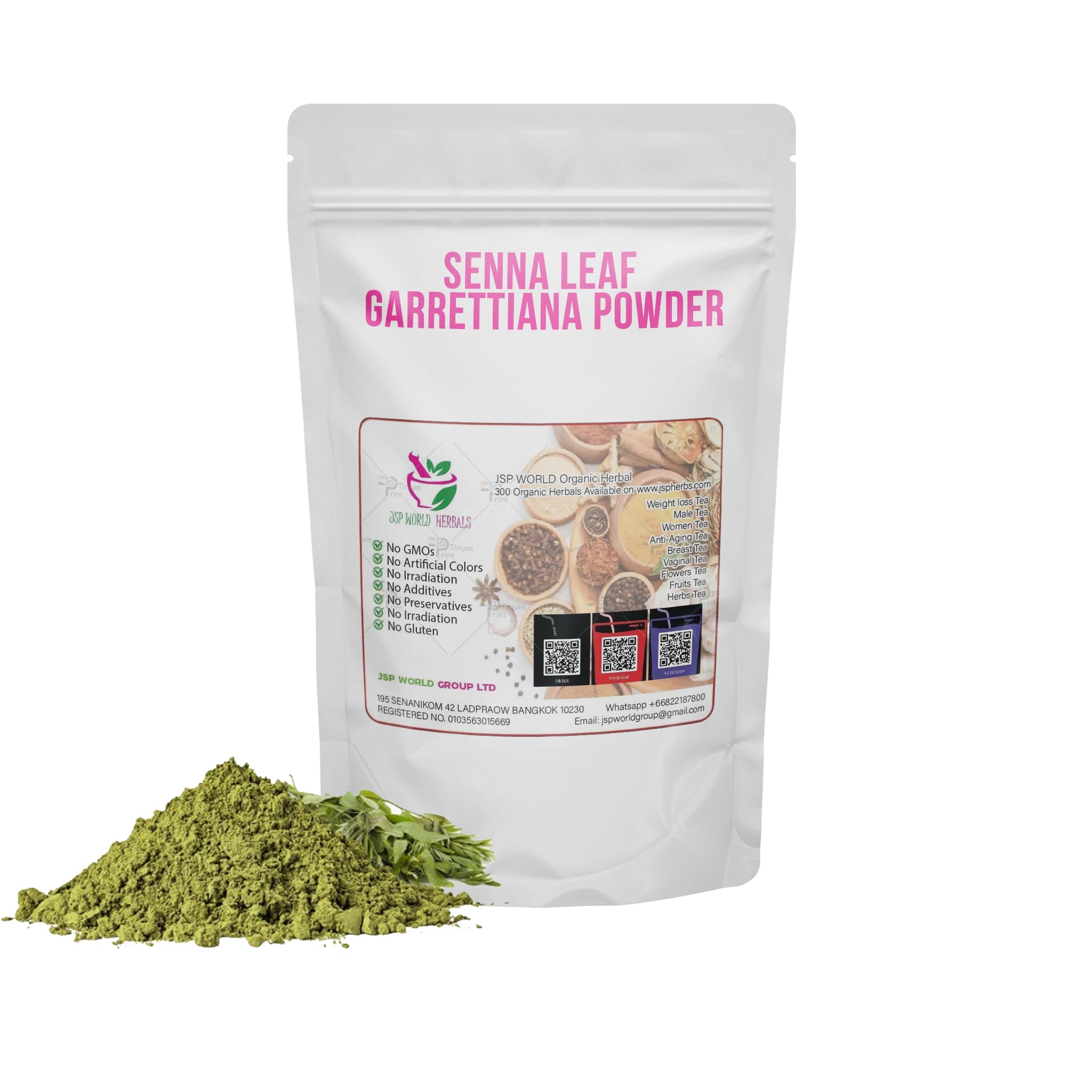 Senna garrettiana Leaf Powder 100g packaging