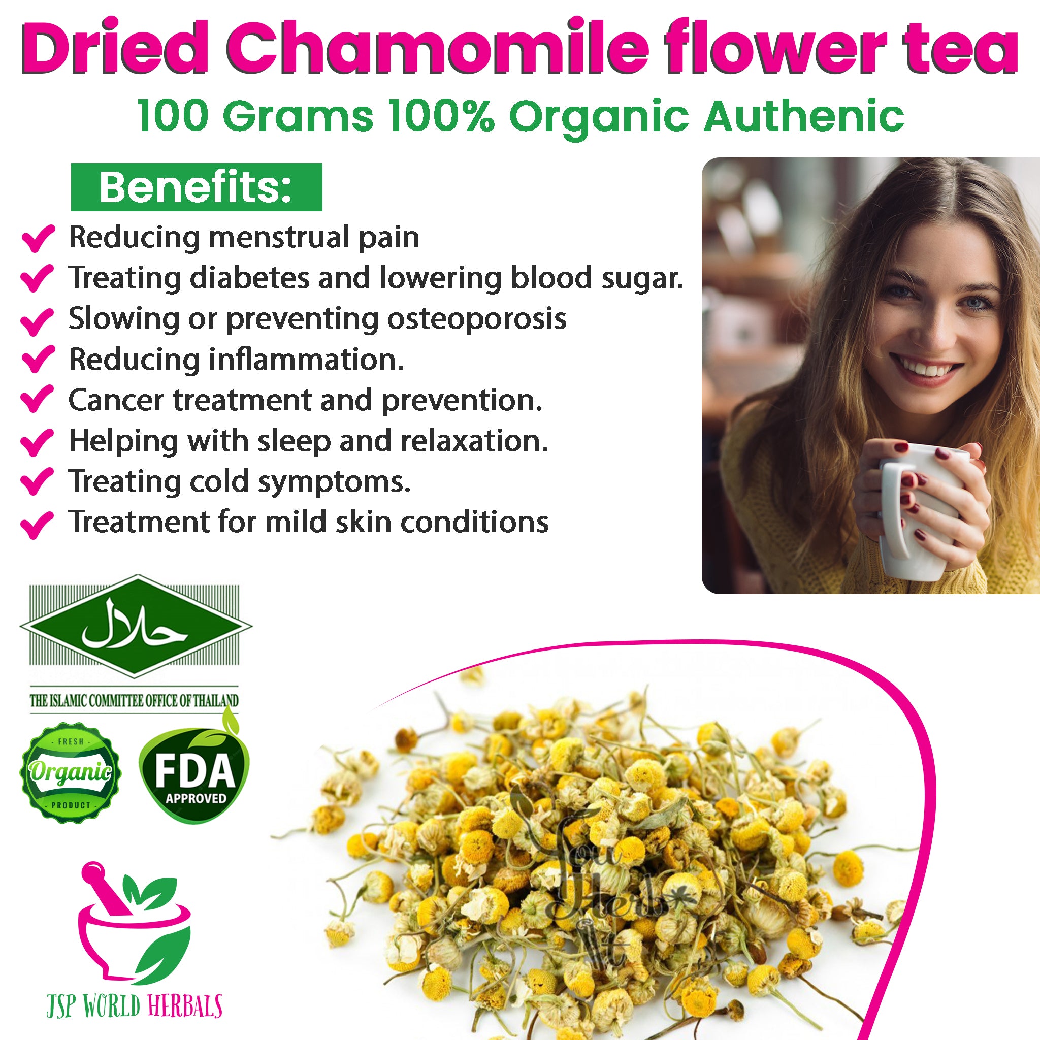 Dried Chamomile flower tea, Treating diabetes and lowering blood sugar