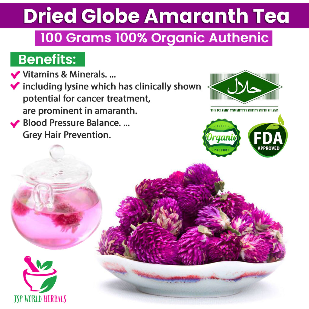 Dried Globe Amaranth Flower Tea No GMOs, 100 Organic Authenic