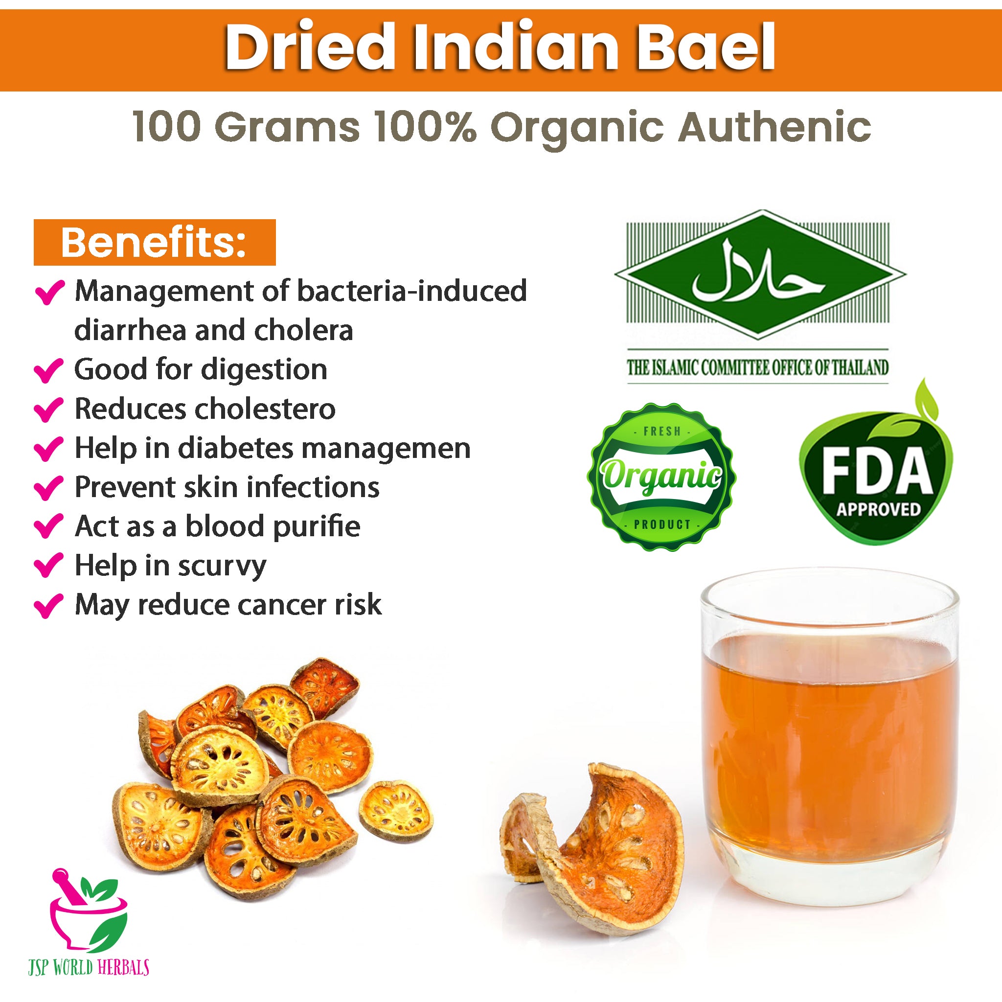 Dried Indian bael,  reduce cancer risk.