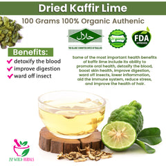 Dried Kaffir lime Peel Skin 100 Grams 100% Organic Authenic