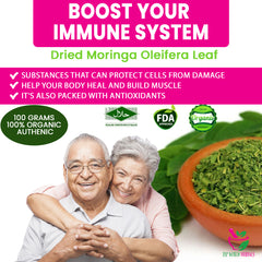 Dried Moringa oleifera Leaf 100 Grams 100% Organic Authenic