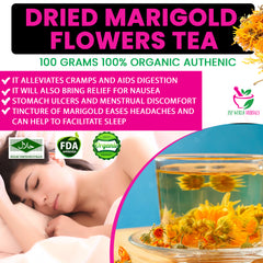 Dried Marigold Flowers Tea 100 Grams 100% Organic Authenic