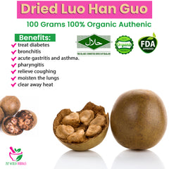 Dried Luo Han Guo 100 Grams 100% Organic Authenic