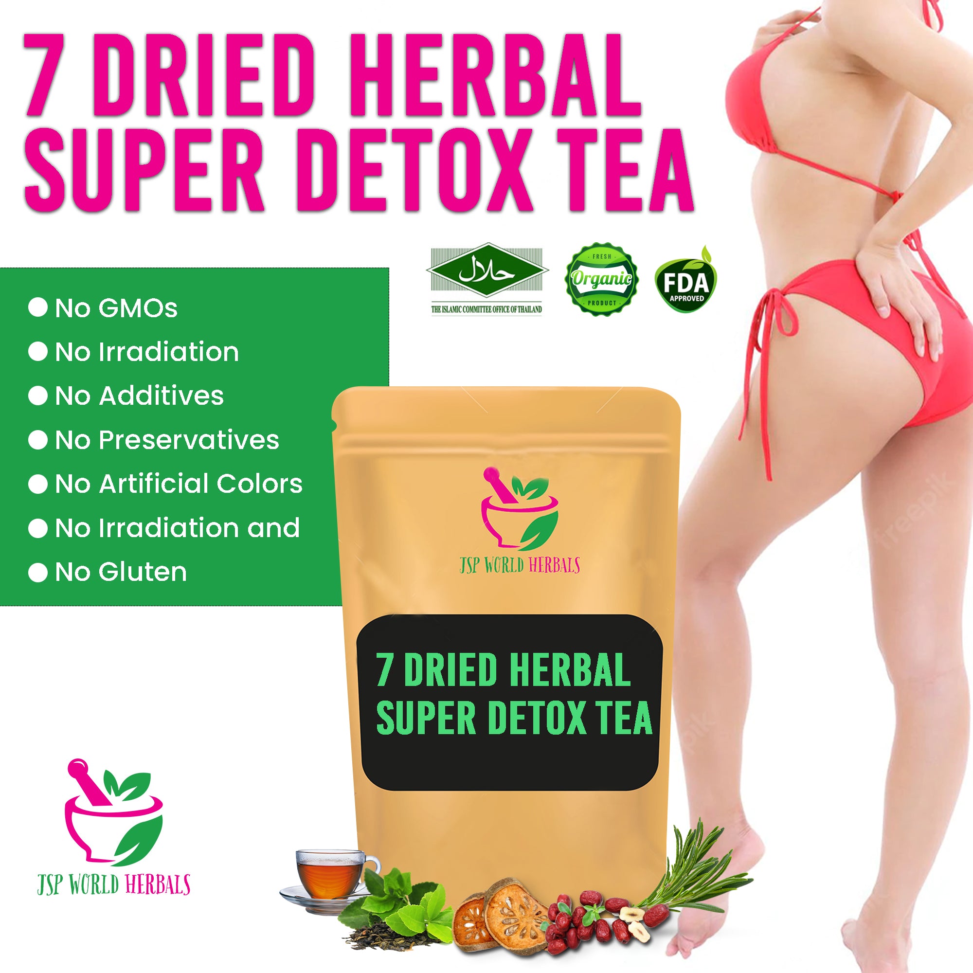 7DriedHerbalSuperDetoxTea, Butea superba tea, Male Herbal Tea