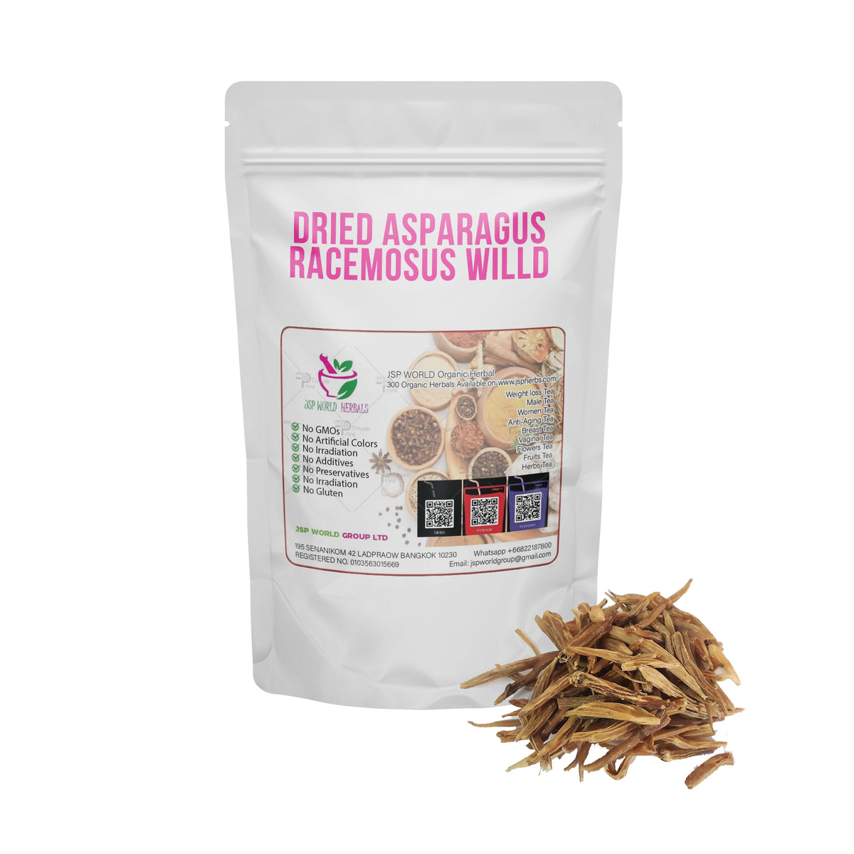 Dried Asparagus racemosus Willd 100 Grams 100% Organic Authenic