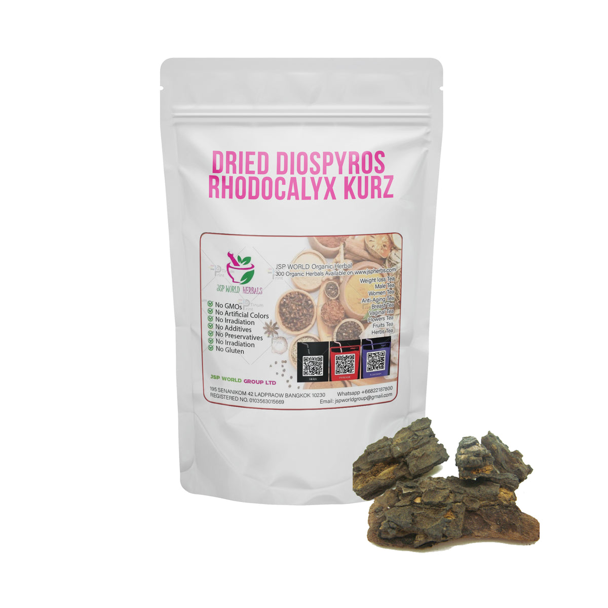 Dried Diospyros Rhodocalyx Kurz 100 Grams 100% Organic Authenic