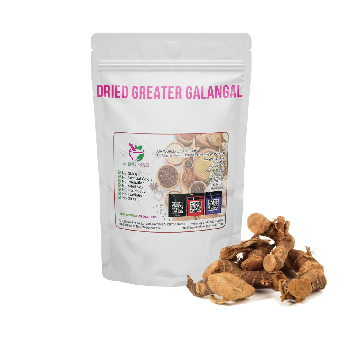 Dried Greater Galangal 100 Grams 100% Organic Authenic