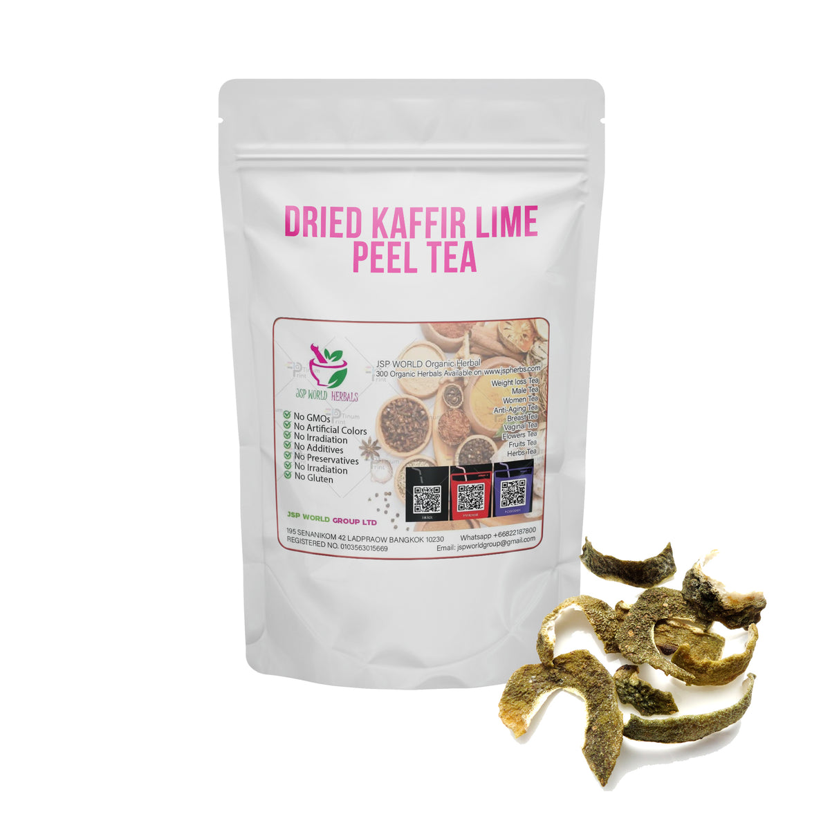 Dried Kaffir Lime Peel 100 Grams 100% Organic Authenic