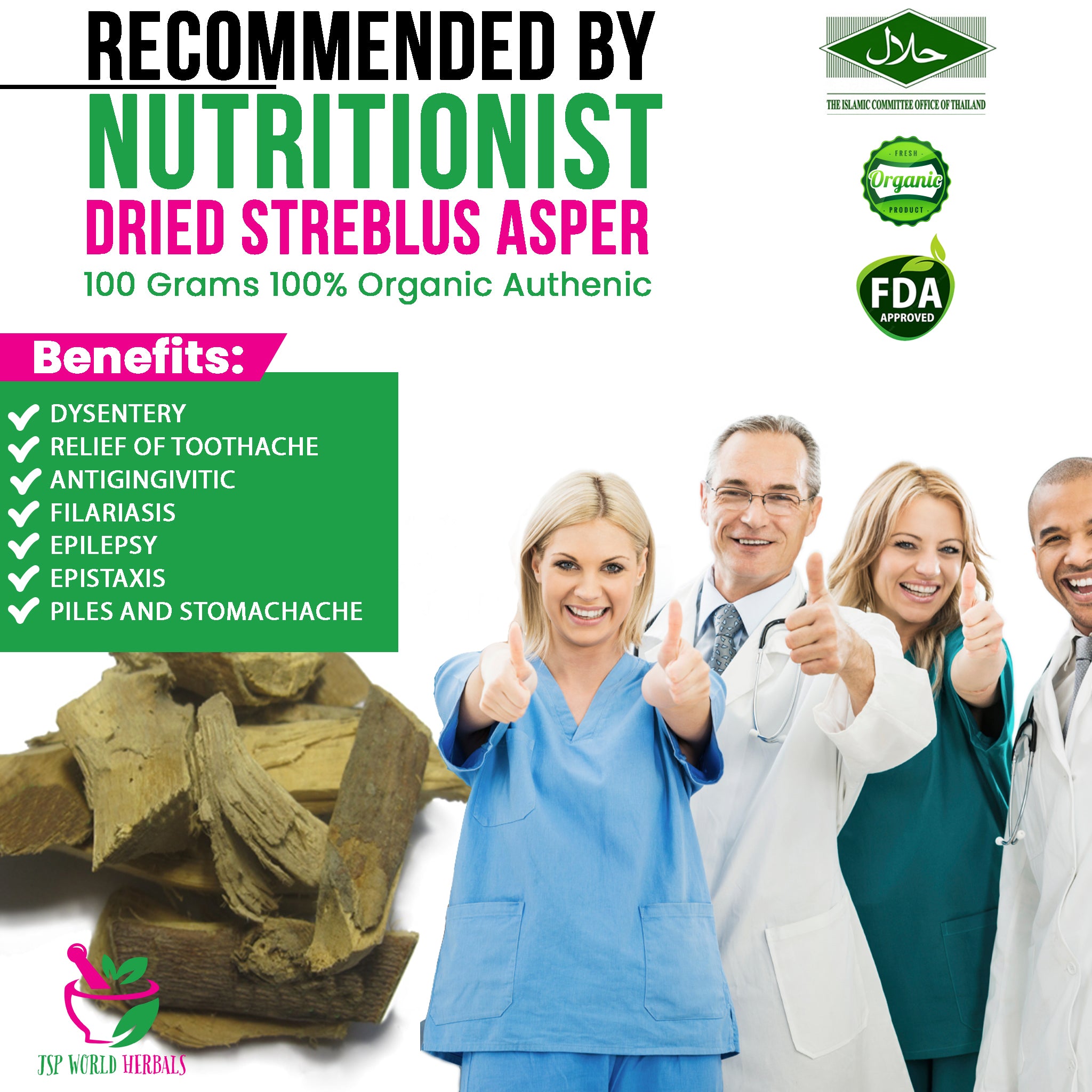 Dried Streblus asper 100 Grams 100% Organic Authenic