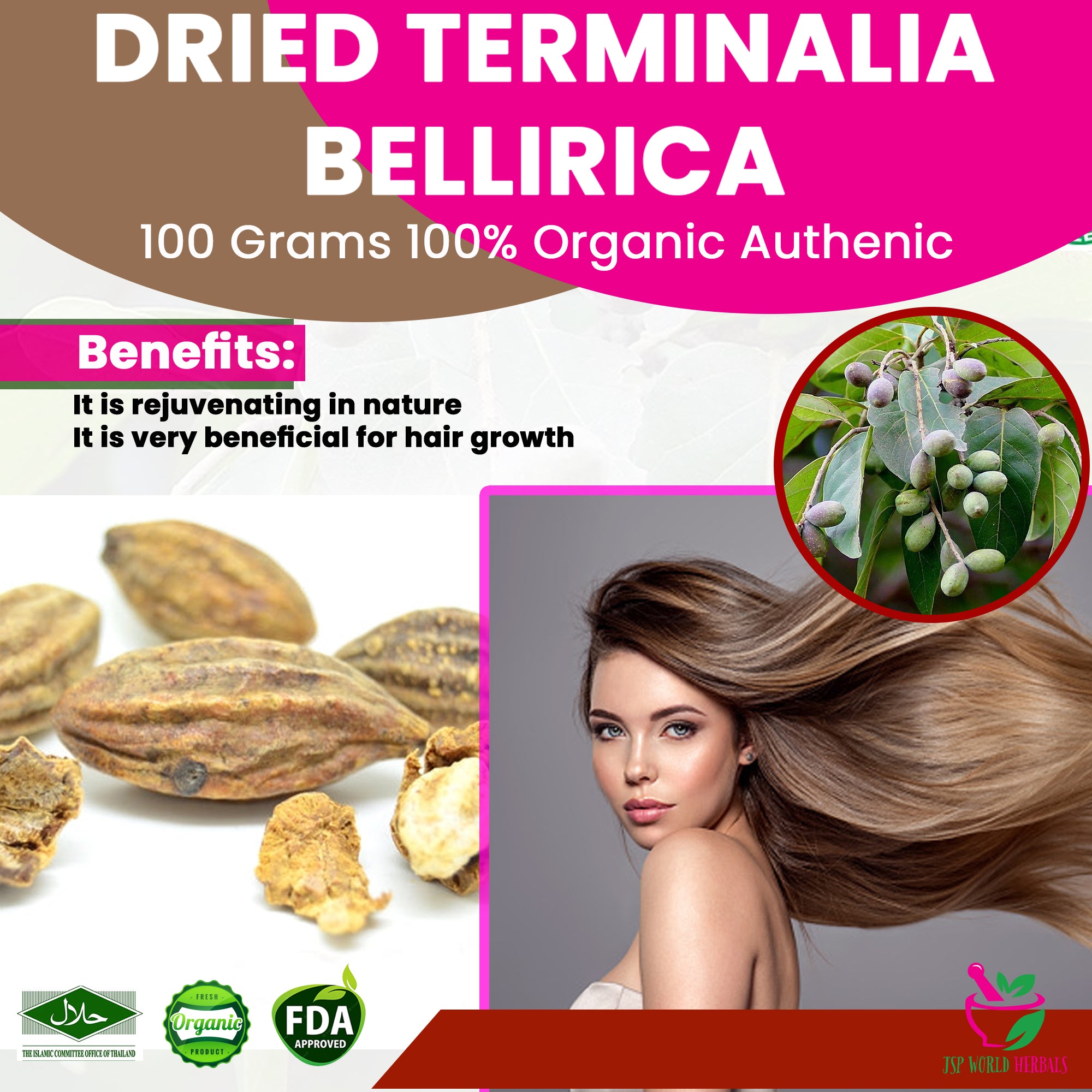 Dried Terminalia bellirica 100 Grams 100% Organic Authenic