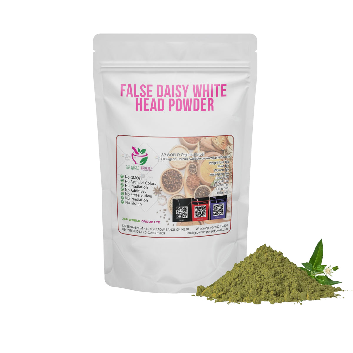 False Daisy White Head Powder 100 Grams 100% Organic Authenic