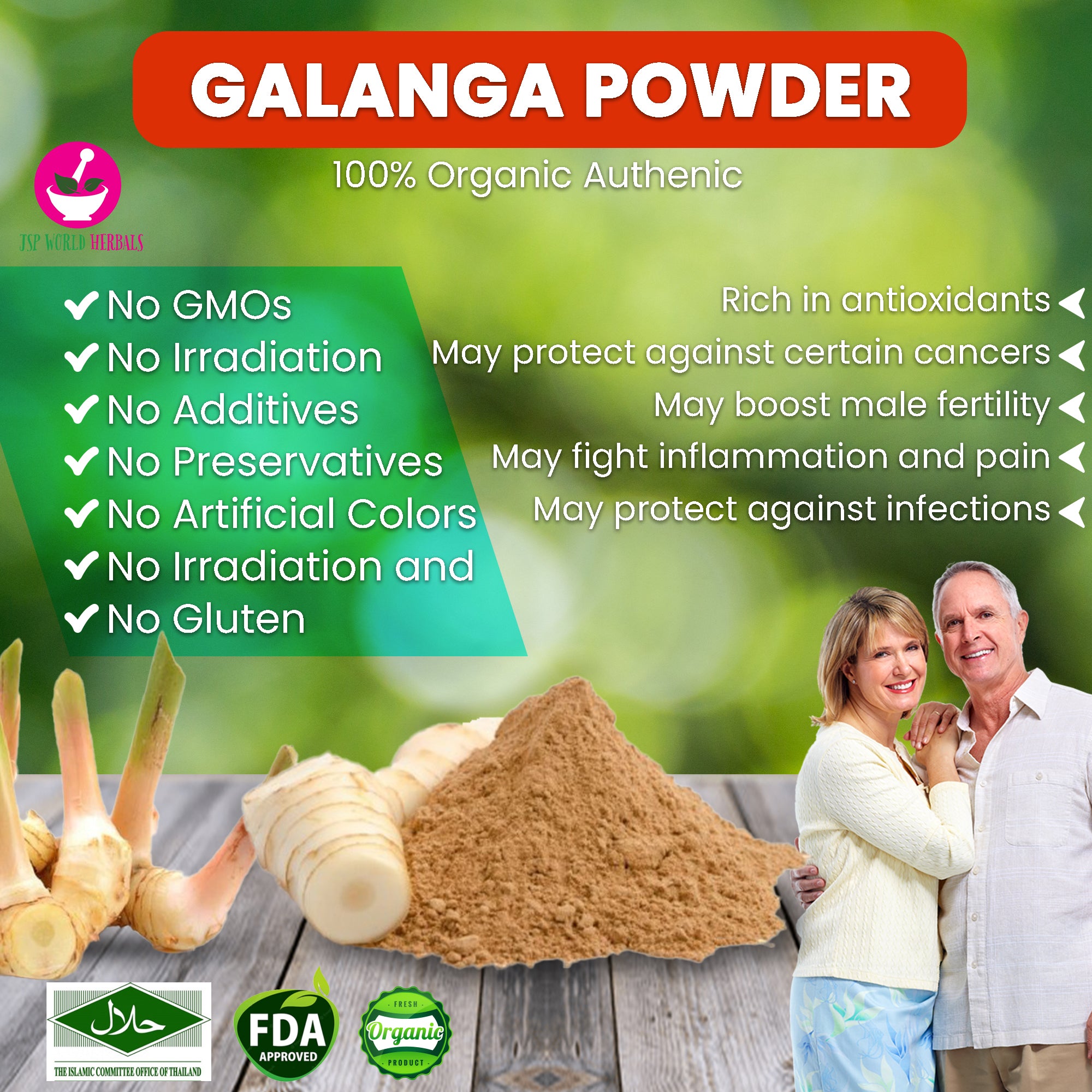 Galanga Powder 100 Grams 100% Organic Authenic