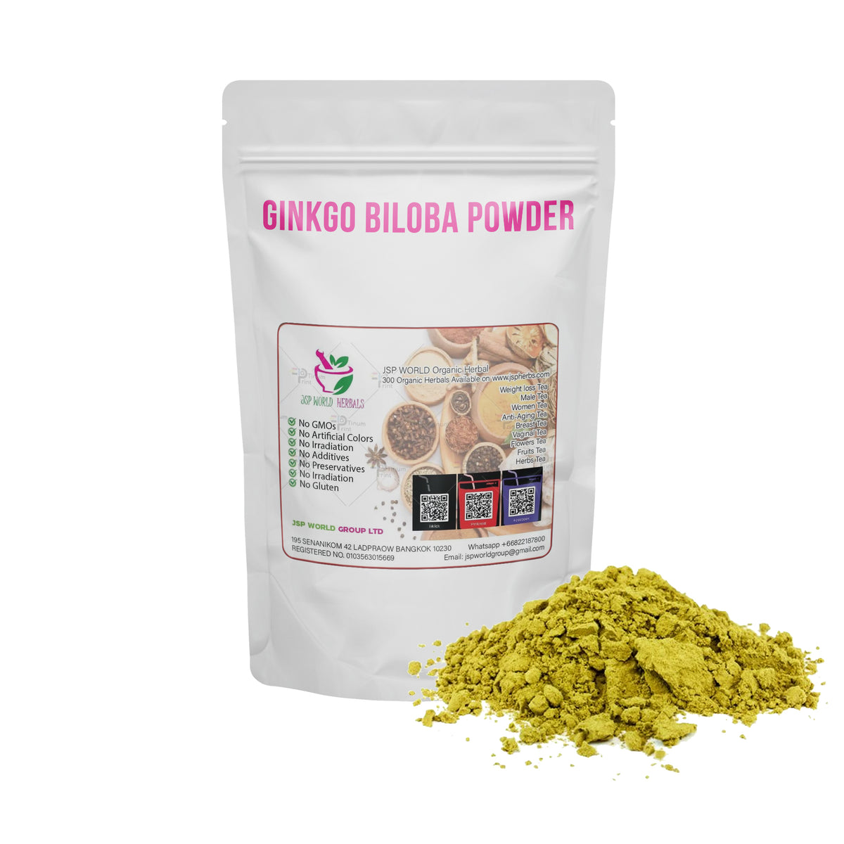 Ginkgo Biloba Powder 100 Grams 100% Organic Authenic