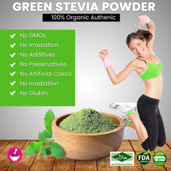 Green Stevia Powder 100 Grams 100% Organic Authenic