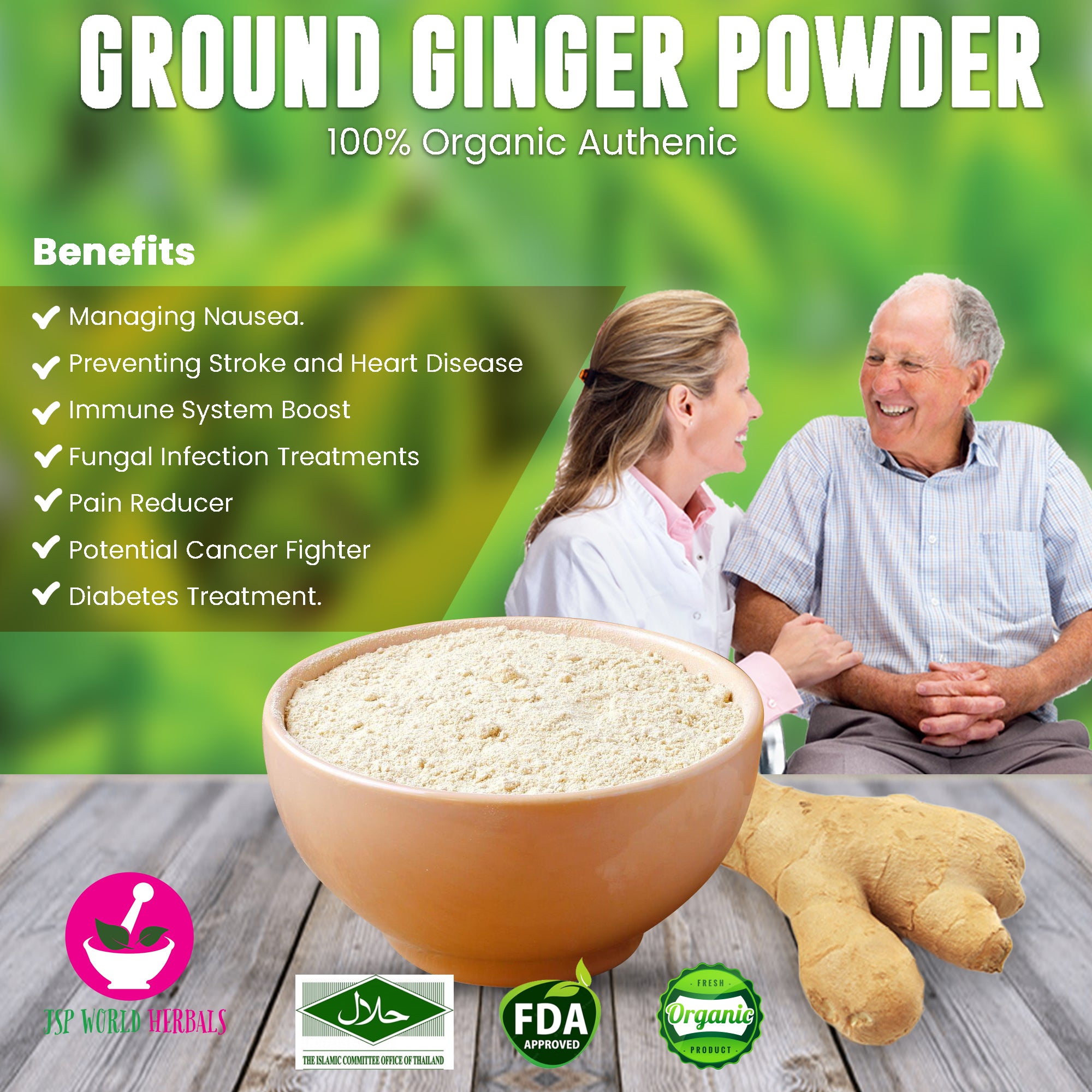 Ground Ginger Powder 100 Grams 100% Organic Authenic