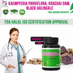 600mg Kaempferia Parviflora, Krachai Dam, Black Galingale 90 Capsules increase Power, energy, performance, male Stamina