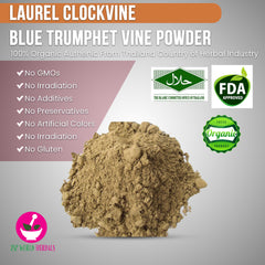 Laurel clockvine, Blue trumphet vine Powder (Thunbergia laurifolia Lindl.) Rang-Jeud 100 Grams 100% Organic Authenic