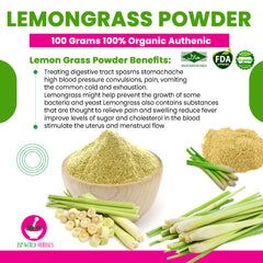 Lemongrass Powder 100 Grams 100% Organic Authenic