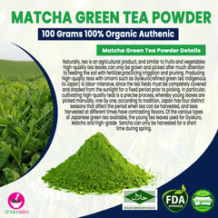 Japanese Matcha Green Tea Powder 100 Grams 100% Organic Authenic