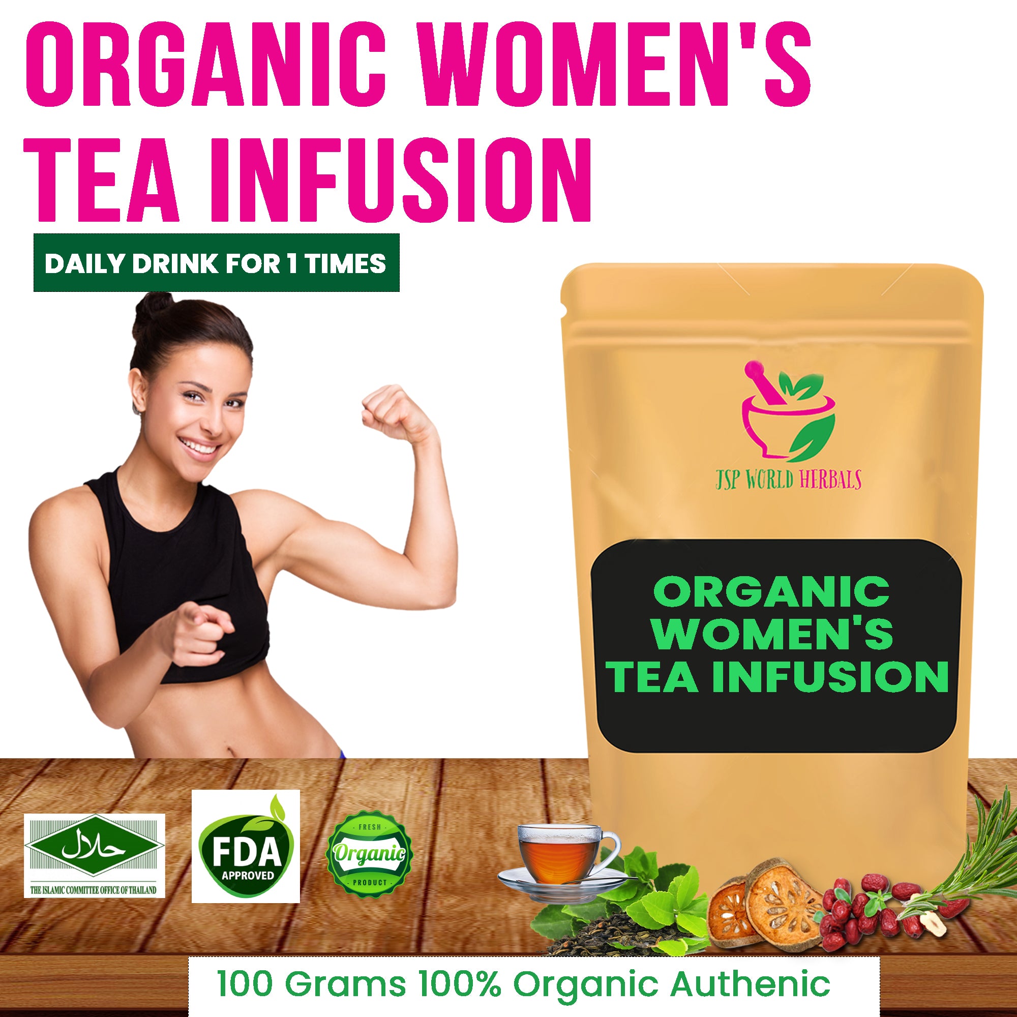 Organic women's Tea infusion 20 Days Result Anti-Aging Breast Hormones (Beauty from inside) Daily Drink 20 teabags