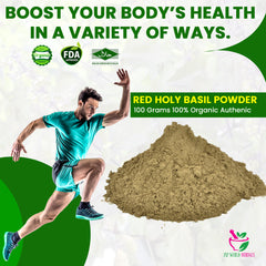 Red Holy Basil Powder 100 Grams 100% Organic Authenic
